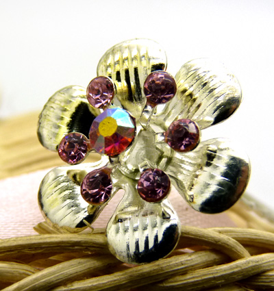 韩国水晶插针 花朵发夹U型夹水钻 韩版发簪发插盘发簪子发针