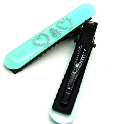 一字对夹 刘海夹边夹彩色夹子果冻多色 水晶流沙可爱对夹