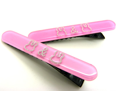 一字对夹 刘海夹边夹彩色夹子果冻多色 水晶流沙可爱对夹