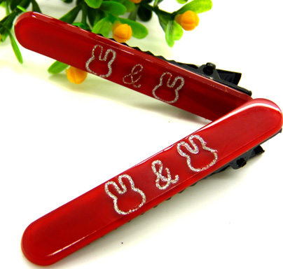 一字对夹 刘海夹边夹彩色夹子果冻多色 水晶流沙可爱对夹