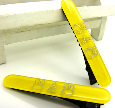 一字对夹 刘海夹边夹彩色夹子果冻多色 水晶流沙可爱对夹