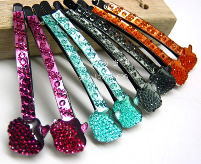 时尚正品头饰  水钻发夹 边夹 苹果对夹