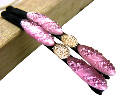 时尚正品头饰  水钻发夹 边夹 苹果对夹