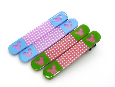 亚克力糖果彩色点点五角星发夹 刘海夹 BB夹 对夹 边卡潮流头饰饰品