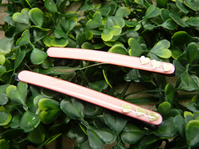 韩国清新糖果色磨砂一字夹 盘发实用边夹发夹发卡对夹学院风 （一对）