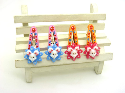 4只装韩版小猫儿童宝宝发夹BB夹卡通发饰头饰 小孩发夹边夹刘海夹