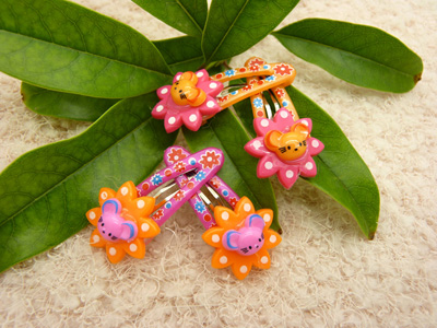 4只装韩版小猫儿童宝宝发夹BB夹卡通发饰头饰 小孩发夹边夹刘海夹