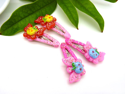 4只装韩版小猫儿童宝宝发夹BB夹卡通发饰头饰 小孩发夹边夹刘海夹