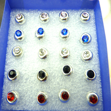 韩版个性合金镶钻耳钉