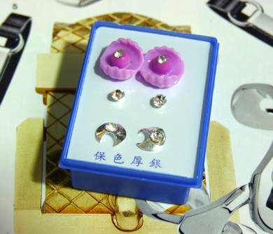 可爱点钻新款耳钉三件套