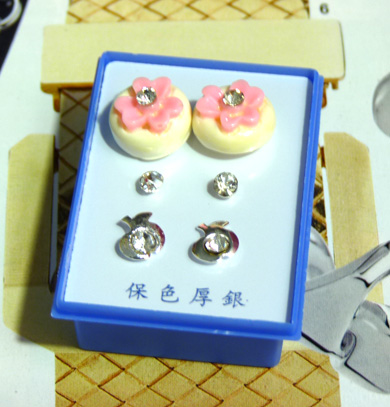 可爱点钻新款耳钉三件套