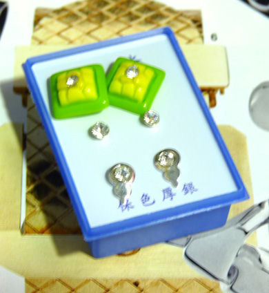 可爱点钻新款耳钉三件套