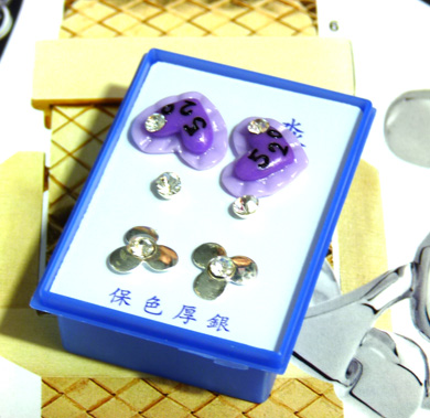 可爱点钻新款耳钉三件套