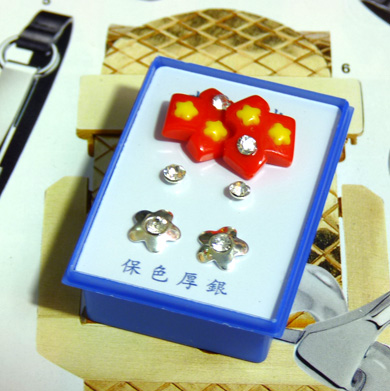 可爱点钻新款耳钉三件套