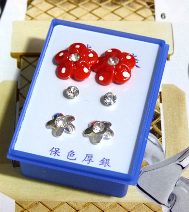 可爱点钻新款耳钉三件套
