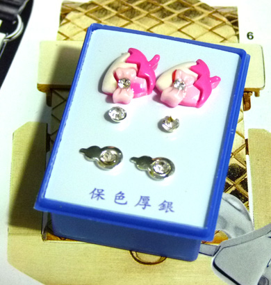 可爱点钻新款耳钉三件套