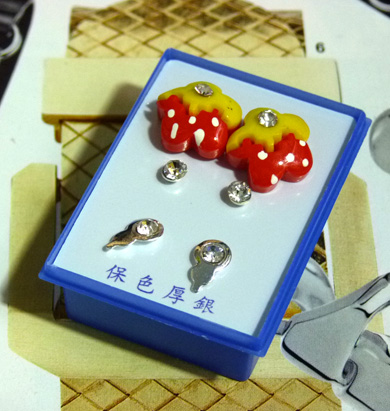 可爱点钻新款耳钉三件套