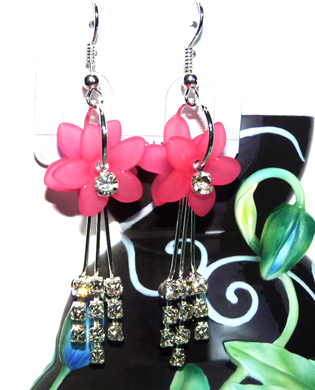 亚太时尚流行亮钻彩花钻坠耳环