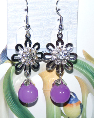 时尚亚太流行花环亮钻烫金珍珠耳环