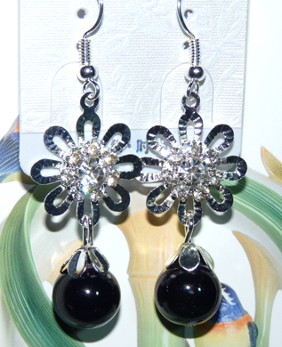 时尚亚太流行花环亮钻烫金珍珠耳环