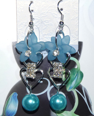 清新亚太流行亮钻花环珍珠耳环