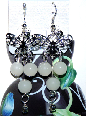 清新亚太流行亮钻花环珍珠耳环