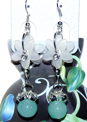 清新亚太流行亮钻花环珍珠耳环