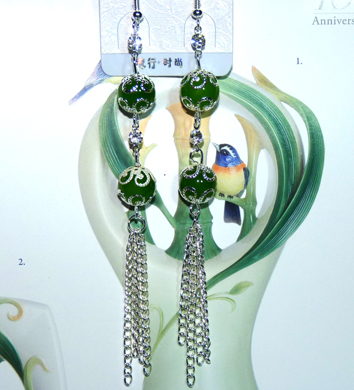 时尚潮流亚太流行亮钻吊坠仿古珍珠耳环