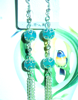 时尚潮流亚太流行亮钻吊坠仿古珍珠耳环