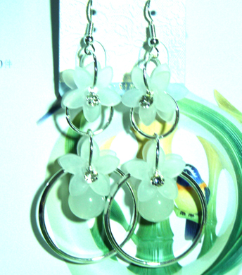 亚太流行亮钻花朵珍珠360耳环