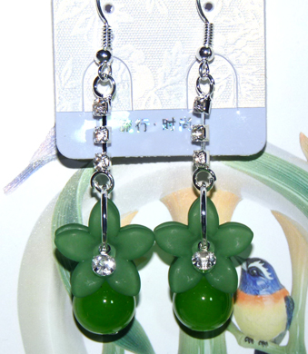 时尚亚太流行亮钻花环珍珠烫金吊坠耳环