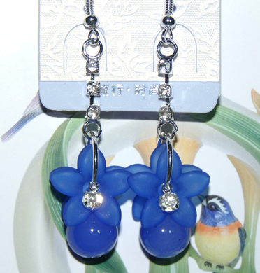 时尚亚太流行亮钻花环珍珠烫金吊坠耳环