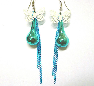 个性白蝴蝶与保龄球系列 /耳环