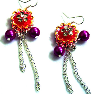 亚太/流行/花环亮钻系列/蒲公英种子挂坠/精美/耳环/耳线/耳坠