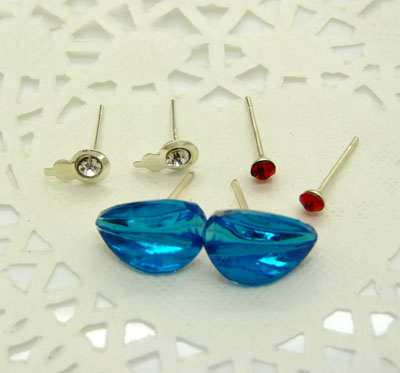 欧洲流行饰品 可爱花朵/水滴三件套耳饰