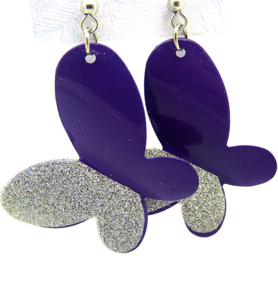 时尚BB杂志款 磨砂个性蝴蝶耳坠 耳钉 耳饰