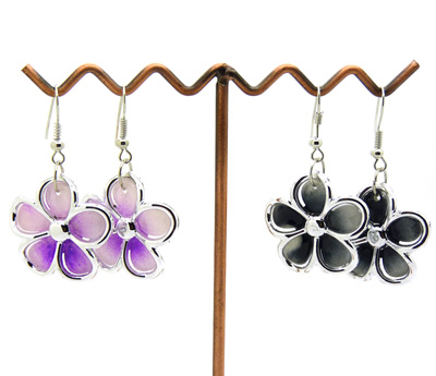 时尚礼物耳坠 欧美时尚饰品耳环 个性彩色花朵耳钉 柔美梅花耳饰