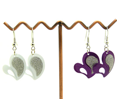 韩版耳饰 时尚合金桃心耳坠 磨砂潮流个性豆瓣耳环 炫丽耳钉耳饰