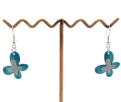 韩版蝴蝶耳饰 时尚合金耳坠 磨砂潮流个性蝴蝶耳环 炫丽耳钉耳饰