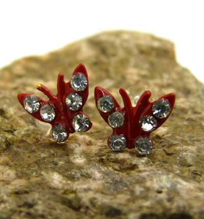 钛钢饰品锆石闪亮耳钉镶钻耳钉耳骨钉 葡萄 蝴蝶结 十字架耳钉