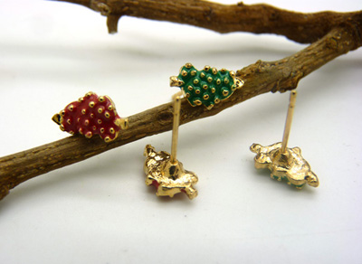 特价潮流耳钉老银匠工艺景泰蓝手工饰品耳钉合金耳饰品 花朵耳环葡萄耳钉爱心耳钉