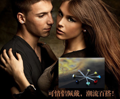 2014畅销全网最低价炫彩水钻防过敏针韩版耳钉地摊小饰品批发首饰韩版镶钻锆石7号