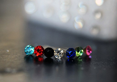 水钻耳钉 韩国炫彩女士饰品 时尚锆石耳钉情侣 潮流女耳饰品