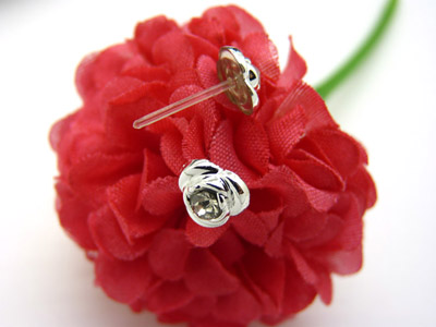 施华洛世奇元素锆石耳钉女 韩国玫瑰水晶耳饰首饰品 耳环耳坠合金时尚耳钉