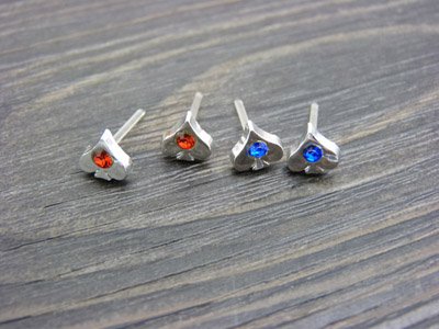 韩国饰品时尚爱心耳钉 锆石超闪耳钉耳环 防过敏耳饰品 合金耳钉