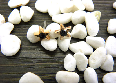 韩潮风格太阳锆石耳钉淑女耳饰 韩版个性合金宝石耳环饰品 合金耳钉