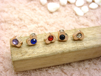 耳钉时尚韩版镶钻耳洞潮流耳钉女 韩国个性潮流耳饰品 合金耳钉	