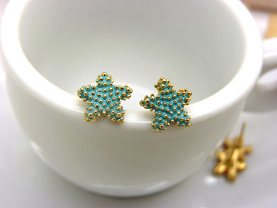 清凉夏季新款 韩版合金电镀海星耳钉 五角星潮流女耳钉