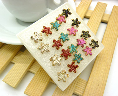 清凉夏季新款 韩版合金电镀海星耳钉 五角星潮流女耳钉