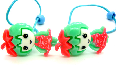 韩版儿童发饰戴花小兔子发绳 发圈皮筋糖果色 可爱头绳	